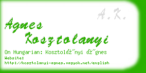 agnes kosztolanyi business card